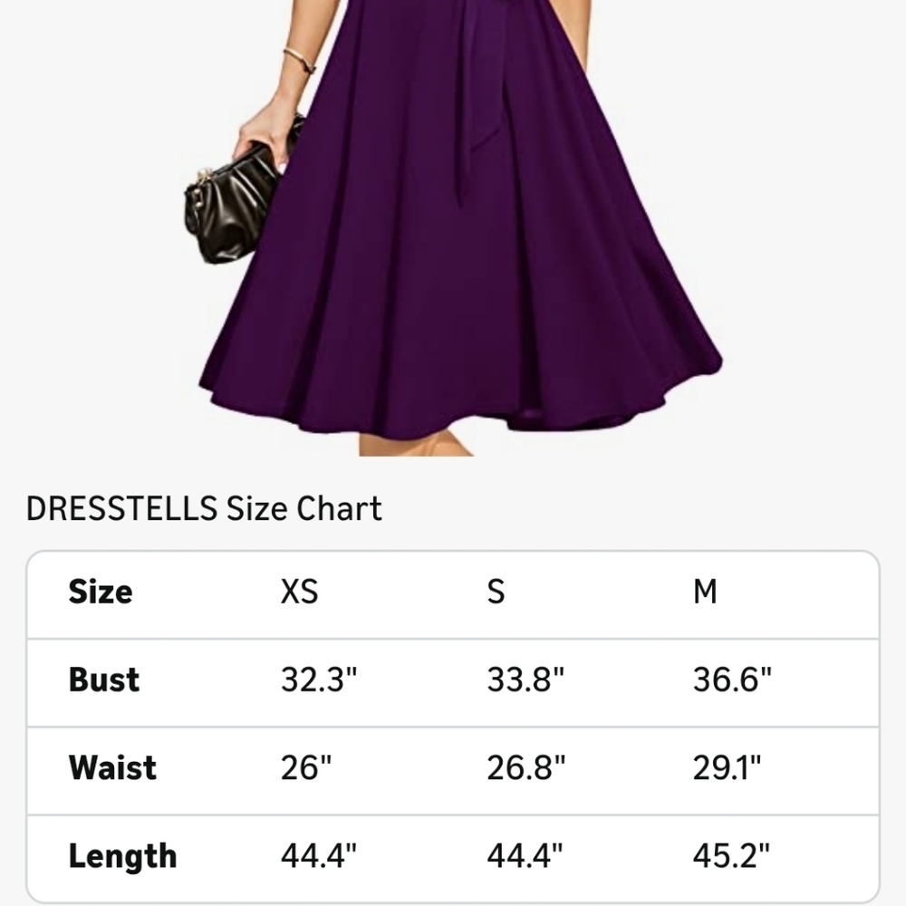 Elegant Purple Cap Sleeve Dress NWOT - Picture 6 of 16